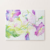 Puzzle Fleurs peintes de convolvule d'aquarelle (Horizontal)