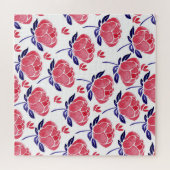 Puzzle Fleurs printanières, aquarelle motif sans couture. (Horizontal)