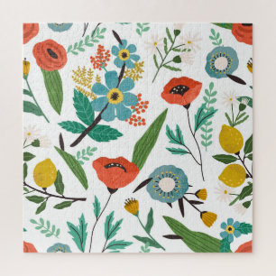Puzzle Fleurs printanières : Motif floral incolore