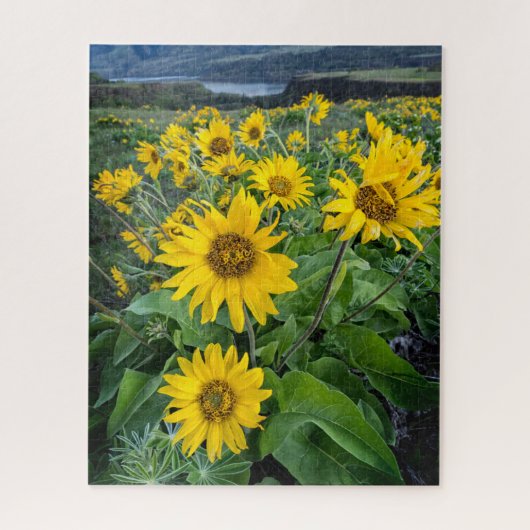 Puzzle Fleurs | Rivière Balsomroot Columbia, Oregon (Vertical)