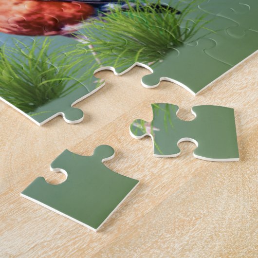 Puzzle Fleurs, Robin, et lapin de ressort (Côté)