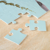 Puzzle Fleurs rose pâle sur bleu clair (Côté)