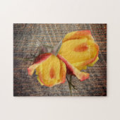 Puzzle Fleurs Rosebud Jaunes Sur Barnboard (Horizontal)