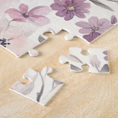 Puzzle Fleurs roses blush violettes (Côté)