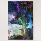 Puzzle Fleurs roses colorées Paysage asiatique (Vertical)