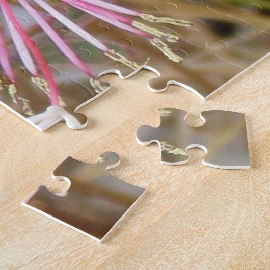 Puzzle - Fleurs roses en herbe séchée (Côté)