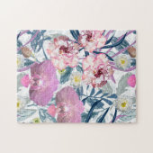 Puzzle Fleurs roses et orchidées. (Horizontal)