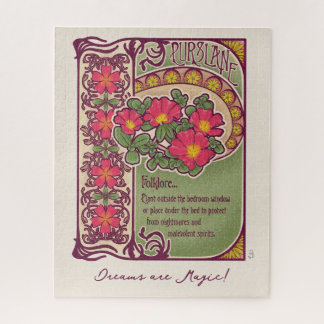 Puzzle Fleurs roses, rêves et style Art Nouveau magique
