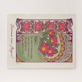 Puzzle Fleurs roses, rêves et style Art Nouveau magique (Horizontal)