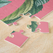 Puzzle Fleurs roses roses avec Feuilles verts (Côté)