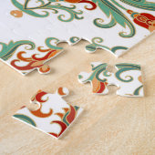 Puzzle Fleurs rouges style chinois (Côté)