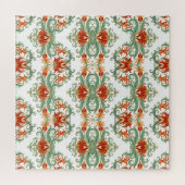 Puzzle Fleurs rouges style chinois (Horizontal)