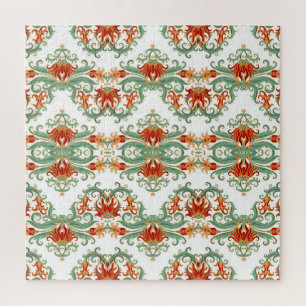 Puzzle Fleurs rouges style chinois