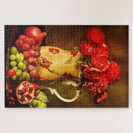 Puzzle Fleurs rustiques Pomegranate Raisins Fruit (Horizontal)