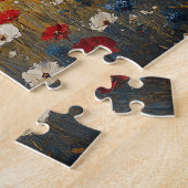 Puzzle Fleurs sauvages blancs et bleus rouges (Côté)