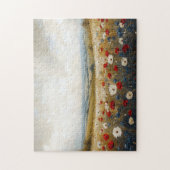 Puzzle Fleurs sauvages blancs et bleus rouges (Vertical)