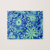 Puzzle Fleurs sauvages Bleus Et Vert (Horizontal)