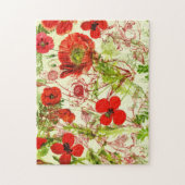 Puzzle Fleurs sauvages d'été des Vintages pavots Red Gree (Vertical)