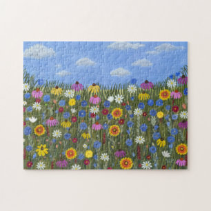 Puzzle Fleurs sauvages et cieux bleus