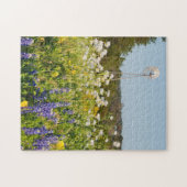 Puzzle Fleurs sauvages Et Moulin À Vent Au Texas Hill Cou (Horizontal)