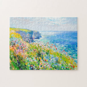Puzzle Fleurs sauvages par la falaise impressionniste du