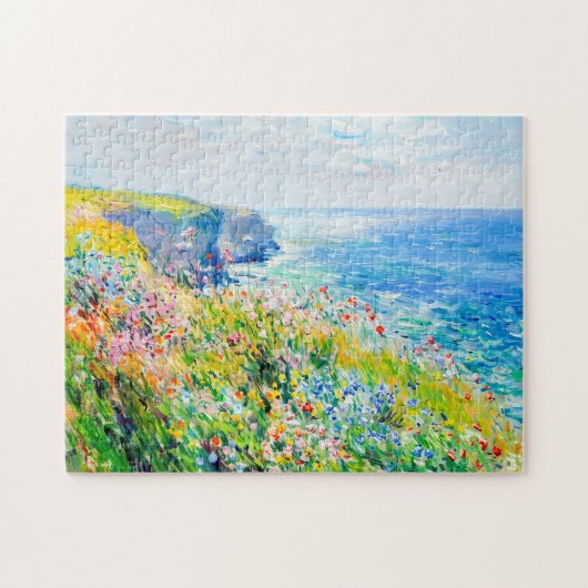 Puzzle Fleurs sauvages par la falaise impressionniste du (Horizontal)