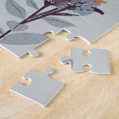 Puzzle Fleurs sauvages sur bleu, motif botanique. (Côté)