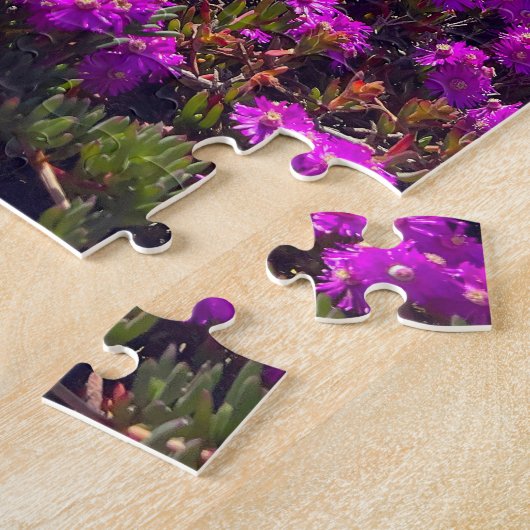Puzzle Fleurs sauvages violettes Santorin Grèce Photograp (Côté)
