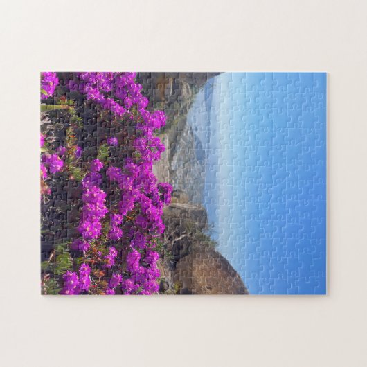 Puzzle Fleurs sauvages violettes Santorin Grèce Photograp (Horizontal)