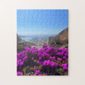Puzzle Fleurs sauvages violettes Santorin Grèce Photograp (Vertical)