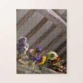 Puzzle Fleurs séchées sur une poutre en bois Nature flora (Vertical)