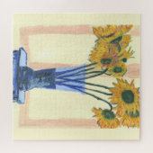Puzzle Fleurs Solaires Dans Vase Bleu (Horizontal)