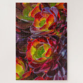 Puzzle Fleurs Succulentes colorées (Vertical)