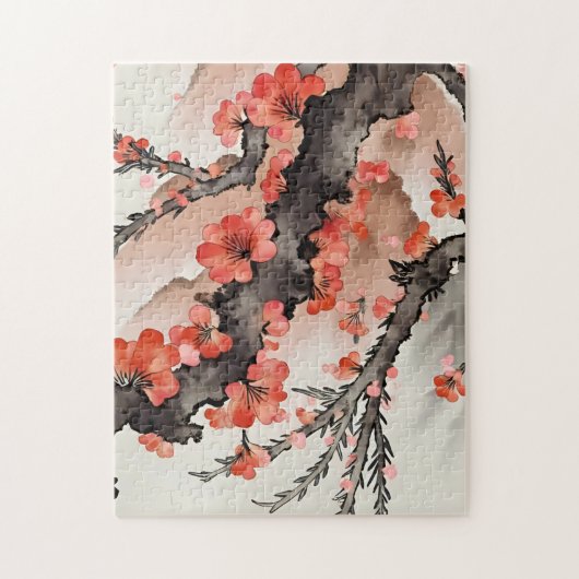 Puzzle Fleurs sur fond noir (Vertical)