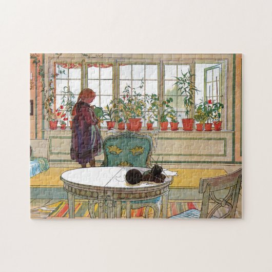 Puzzle Fleurs sur le rebord de la fenêtre de Carl Larsson (Horizontal)