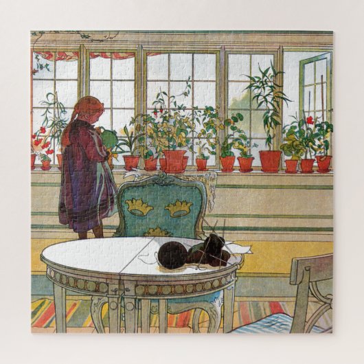 Puzzle Fleurs sur le rebord de la fenêtre par Carl Larsso (Vertical)