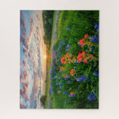 Puzzle Fleurs | Texas Bluebonnets & Indian Paintbrush (Vertical)