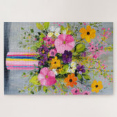 Puzzle Fleurs texturées dans un vase (Horizontal)