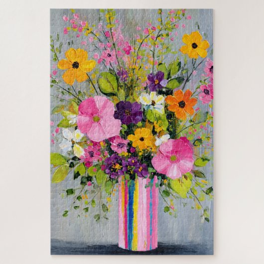 Puzzle Fleurs texturées dans un vase (Vertical)