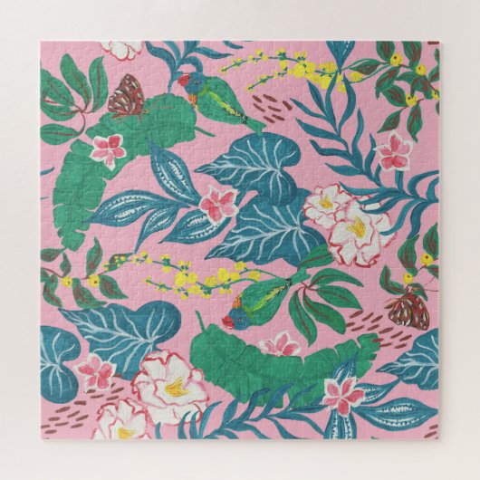 Puzzle Fleurs tropicales Abstraites, motif de guache pein (Horizontal)