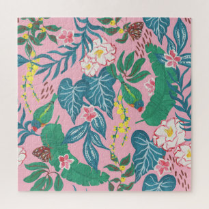 Puzzle Fleurs tropicales Abstraites, motif de guache pein