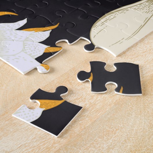 Puzzle Fleurs tropicales, arrière - plan foncé, sans cout (Côté)