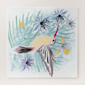 Puzzle Fleurs tropicales, colibris. (Horizontal)