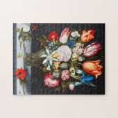 Puzzle Fleurs vintages en verre par Ambrosius Bosschaer (Horizontal)