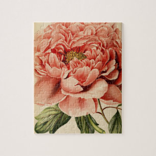 Puzzle Fleurs vintages Peony Nature Art unique