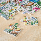 Puzzle Fleurs vintages Pink Nature Art unique (Côté)