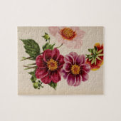 Puzzle Fleurs vintages Pink Nature Art unique (Horizontal)