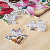 Puzzle Fleurs vintages Pink Nature Art unique (Côté)