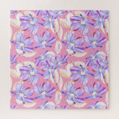 Puzzle Fleurs violettes : Aquarelle Élégance Florale. (Horizontal)