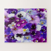 Puzzle Fleurs violettes bleues blanches Pensée Pensées  (Horizontal)